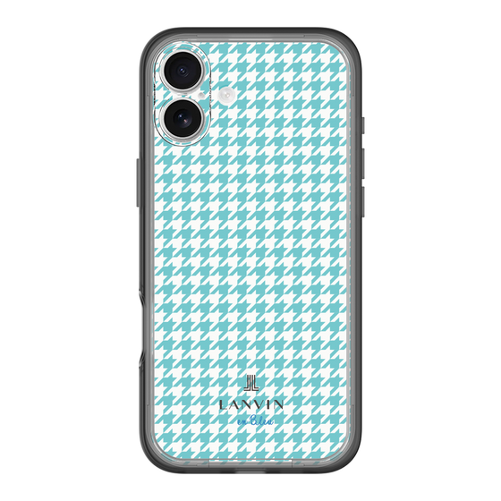 スリムプロテクションプレミアムケース［ Houndstooth Pattern Blue with LANVIN en Bleu logo- ランバン 千鳥格子柄 ブルー ］