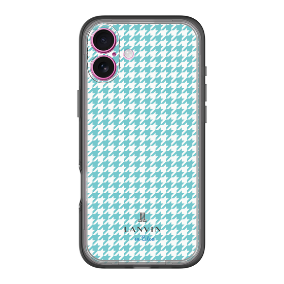 スリムプロテクションプレミアムケース［ Houndstooth Pattern Blue with LANVIN en Bleu logo- ランバン 千鳥格子柄 ブルー ］