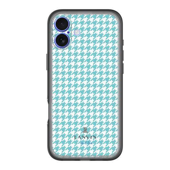 スリムプロテクションプレミアムケース［ Houndstooth Pattern Blue with LANVIN en Bleu logo- ランバン 千鳥格子柄 ブルー ］