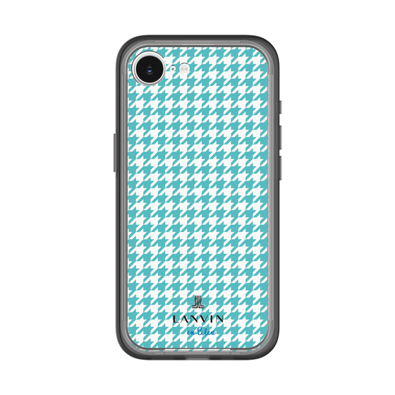 スリムプロテクションプレミアムケース［ Houndstooth Pattern Blue with LANVIN en Bleu logo- ランバン 千鳥格子柄 ブルー ］