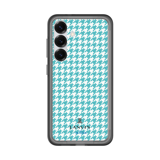 スリムプロテクションプレミアムケース［ Houndstooth Pattern Blue with LANVIN en Bleu logo- ランバン 千鳥格子柄 ブルー ］