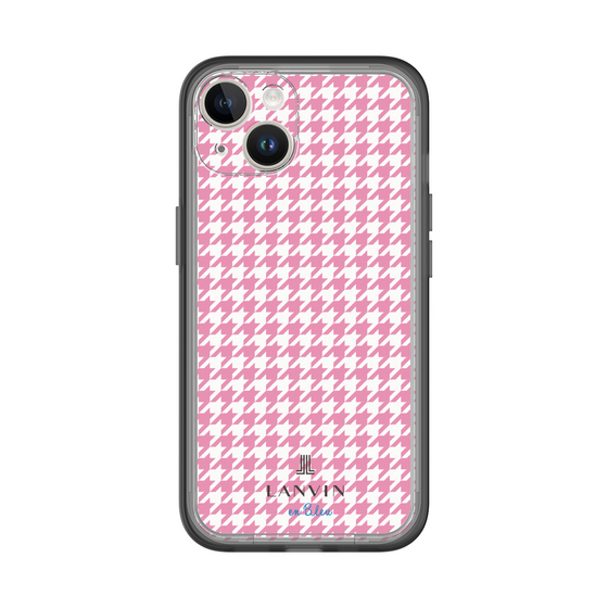 スリムプロテクションプレミアムケース［ Houndstooth Pattern Pink with LANVIN en Bleu logo- ランバン 千鳥格子柄 ピンク ］