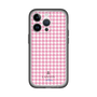 スリムプロテクションプレミアムケース［ Houndstooth Pattern Pink with LANVIN en Bleu logo- ランバン 千鳥格子柄 ピンク ］