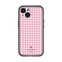 スリムプロテクションプレミアムケース［ Houndstooth Pattern Pink with LANVIN en Bleu logo- ランバン 千鳥格子柄 ピンク ］