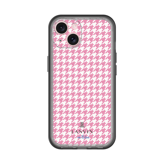 スリムプロテクションプレミアムケース［ Houndstooth Pattern Pink with LANVIN en Bleu logo- ランバン 千鳥格子柄 ピンク ］