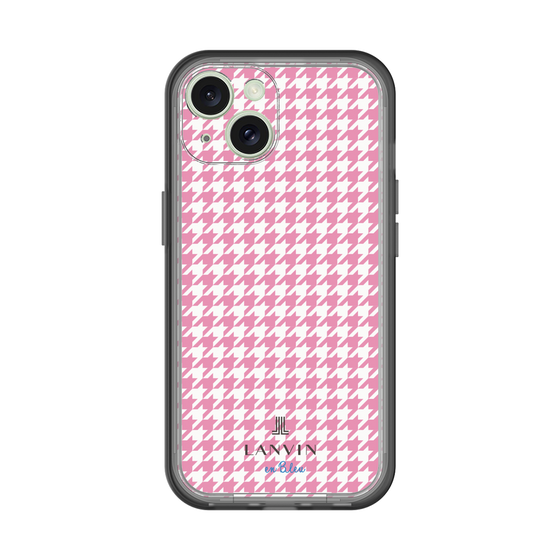 スリムプロテクションプレミアムケース［ Houndstooth Pattern Pink with LANVIN en Bleu logo- ランバン 千鳥格子柄 ピンク ］
