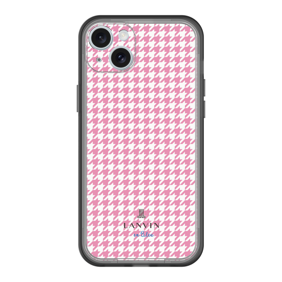 スリムプロテクションプレミアムケース［ Houndstooth Pattern Pink with LANVIN en Bleu logo- ランバン 千鳥格子柄 ピンク ］