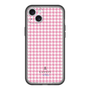 スリムプロテクションプレミアムケース［ Houndstooth Pattern Pink with LANVIN en Bleu logo- ランバン 千鳥格子柄 ピンク ］