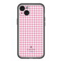 スリムプロテクションプレミアムケース［ Houndstooth Pattern Pink with LANVIN en Bleu logo- ランバン 千鳥格子柄 ピンク ］