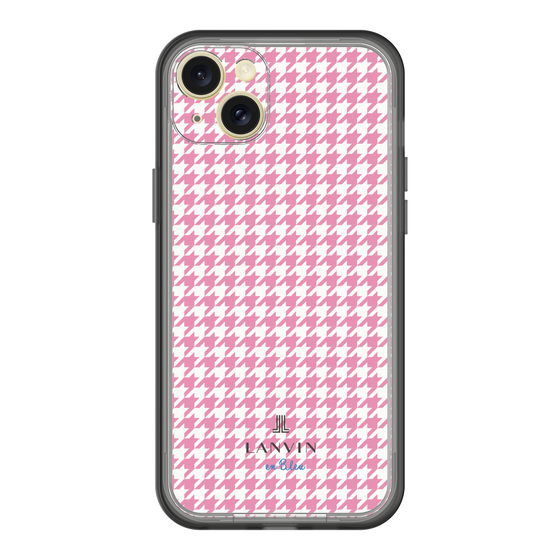 スリムプロテクションプレミアムケース［ Houndstooth Pattern Pink with LANVIN en Bleu logo- ランバン 千鳥格子柄 ピンク ］
