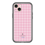 スリムプロテクションプレミアムケース［ Houndstooth Pattern Pink with LANVIN en Bleu logo- ランバン 千鳥格子柄 ピンク ］
