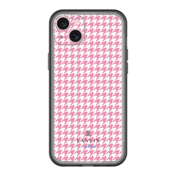 スリムプロテクションプレミアムケース［ Houndstooth Pattern Pink with LANVIN en Bleu logo- ランバン 千鳥格子柄 ピンク ］
