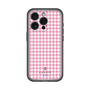 スリムプロテクションプレミアムケース［ Houndstooth Pattern Pink with LANVIN en Bleu logo- ランバン 千鳥格子柄 ピンク ］