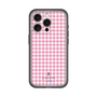 スリムプロテクションプレミアムケース［ Houndstooth Pattern Pink with LANVIN en Bleu logo- ランバン 千鳥格子柄 ピンク ］
