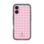スリムプロテクションプレミアムケース［ Houndstooth Pattern Pink with LANVIN en Bleu logo- ランバン 千鳥格子柄 ピンク ］