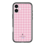 スリムプロテクションプレミアムケース［ Houndstooth Pattern Pink with LANVIN en Bleu logo- ランバン 千鳥格子柄 ピンク ］