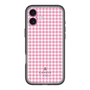 スリムプロテクションプレミアムケース［ Houndstooth Pattern Pink with LANVIN en Bleu logo- ランバン 千鳥格子柄 ピンク ］