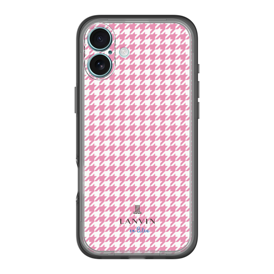 スリムプロテクションプレミアムケース［ Houndstooth Pattern Pink with LANVIN en Bleu logo- ランバン 千鳥格子柄 ピンク ］