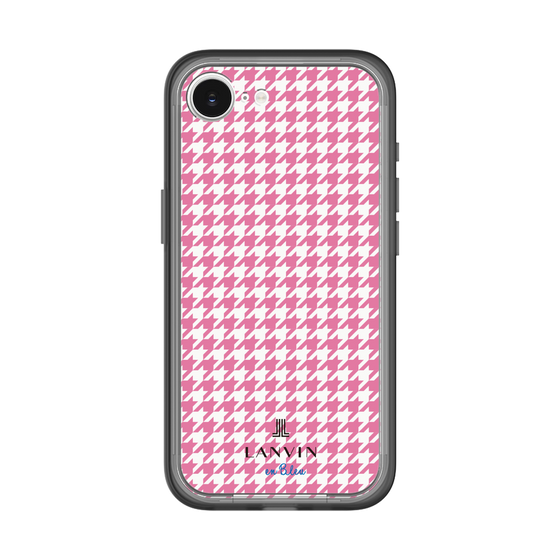 スリムプロテクションプレミアムケース［ Houndstooth Pattern Pink with LANVIN en Bleu logo- ランバン 千鳥格子柄 ピンク ］
