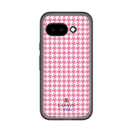 スリムプロテクションプレミアムケース［ Houndstooth Pattern Pink with LANVIN en Bleu logo- ランバン 千鳥格子柄 ピンク ］