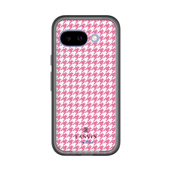 スリムプロテクションプレミアムケース［ Houndstooth Pattern Pink with LANVIN en Bleu logo- ランバン 千鳥格子柄 ピンク ］