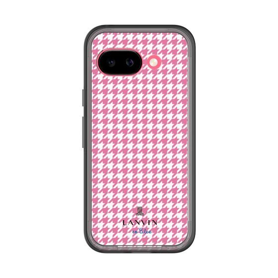 スリムプロテクションプレミアムケース［ Houndstooth Pattern Pink with LANVIN en Bleu logo- ランバン 千鳥格子柄 ピンク ］