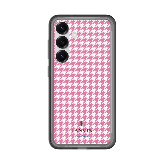 スリムプロテクションプレミアムケース［ Houndstooth Pattern Pink with LANVIN en Bleu logo- ランバン 千鳥格子柄 ピンク ］