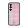 スリムプロテクションプレミアムケース［ Houndstooth Pattern Pink with LANVIN en Bleu logo- ランバン 千鳥格子柄 ピンク ］
