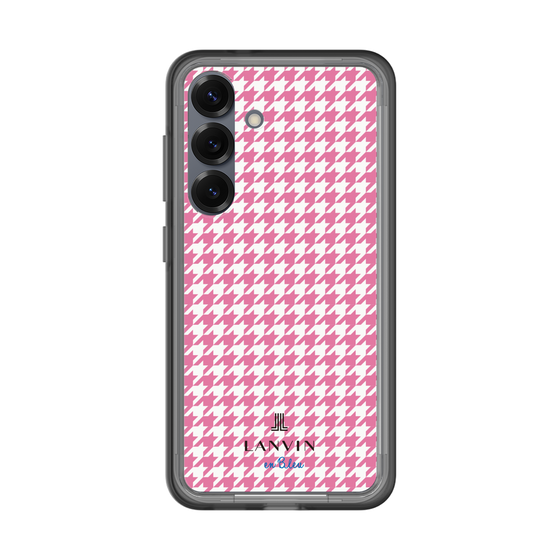 スリムプロテクションプレミアムケース［ Houndstooth Pattern Pink with LANVIN en Bleu logo- ランバン 千鳥格子柄 ピンク ］