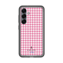 スリムプロテクションプレミアムケース［ Houndstooth Pattern Pink with LANVIN en Bleu logo- ランバン 千鳥格子柄 ピンク ］