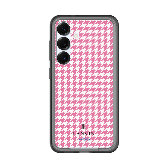 スリムプロテクションプレミアムケース［ Houndstooth Pattern Pink with LANVIN en Bleu logo- ランバン 千鳥格子柄 ピンク ］