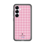 スリムプロテクションプレミアムケース［ Houndstooth Pattern Pink with LANVIN en Bleu logo- ランバン 千鳥格子柄 ピンク ］