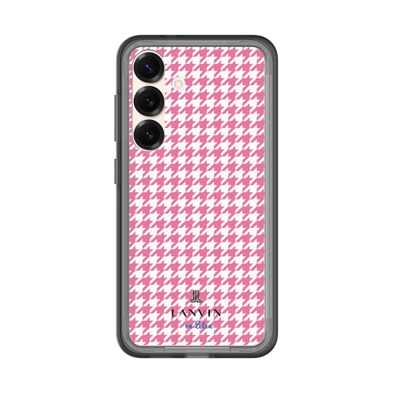 スリムプロテクションプレミアムケース［ Houndstooth Pattern Pink with LANVIN en Bleu logo- ランバン 千鳥格子柄 ピンク ］