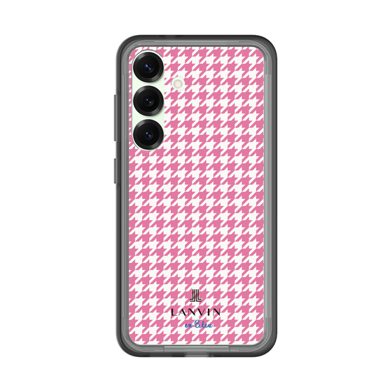 スリムプロテクションプレミアムケース［ Houndstooth Pattern Pink with LANVIN en Bleu logo- ランバン 千鳥格子柄 ピンク ］