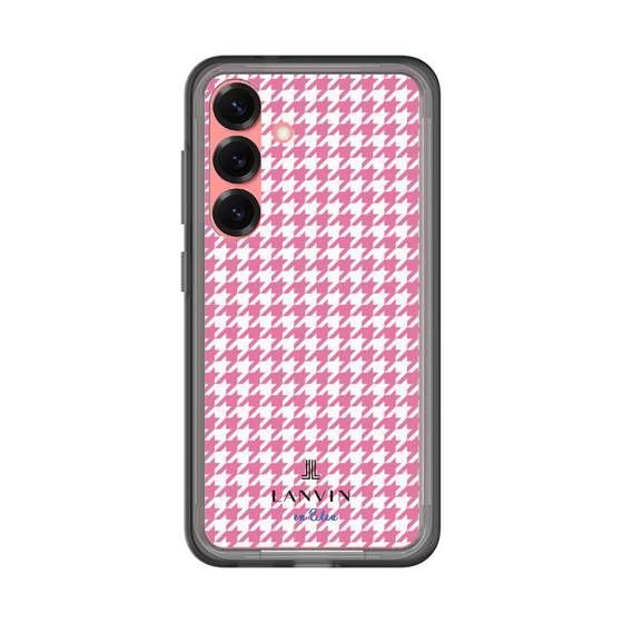 スリムプロテクションプレミアムケース［ Houndstooth Pattern Pink with LANVIN en Bleu logo- ランバン 千鳥格子柄 ピンク ］