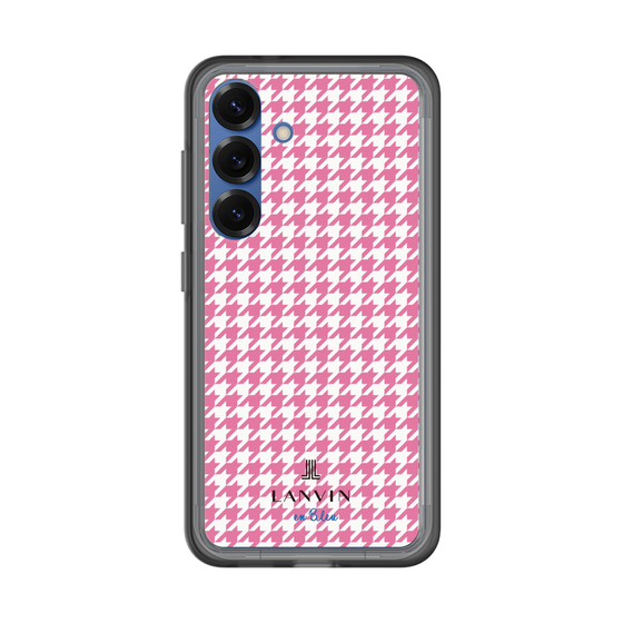 スリムプロテクションプレミアムケース［ Houndstooth Pattern Pink with LANVIN en Bleu logo- ランバン 千鳥格子柄 ピンク ］