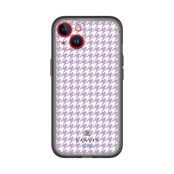 スリムプロテクションプレミアムケース［ Houndstooth Pattern Purple -with LANVIN en Bleu logo ランバン 千鳥格子柄 パープル ］