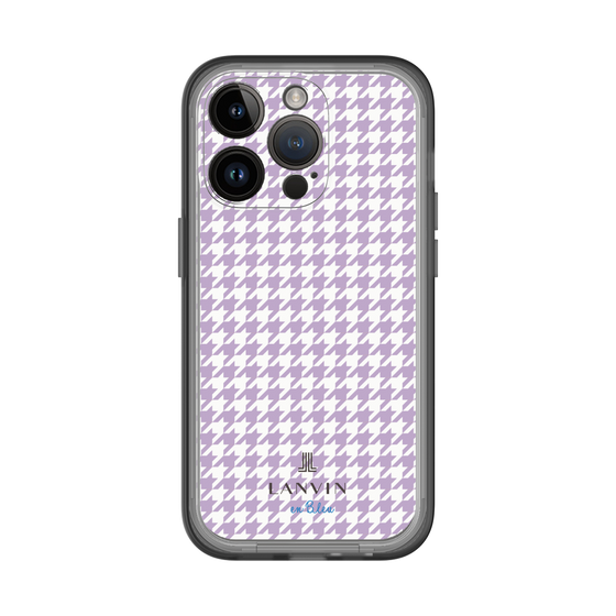 スリムプロテクションプレミアムケース［ Houndstooth Pattern Purple -with LANVIN en Bleu logo ランバン 千鳥格子柄 パープル ］