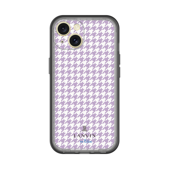 スリムプロテクションプレミアムケース［ Houndstooth Pattern Purple -with LANVIN en Bleu logo ランバン 千鳥格子柄 パープル ］