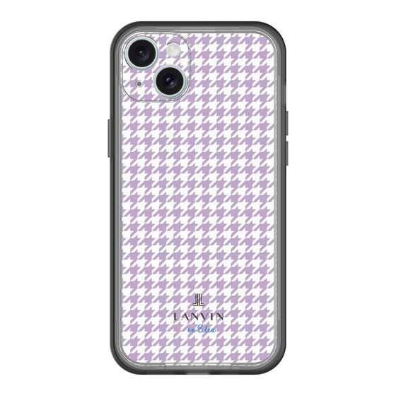 スリムプロテクションプレミアムケース［ Houndstooth Pattern Purple -with LANVIN en Bleu logo ランバン 千鳥格子柄 パープル ］