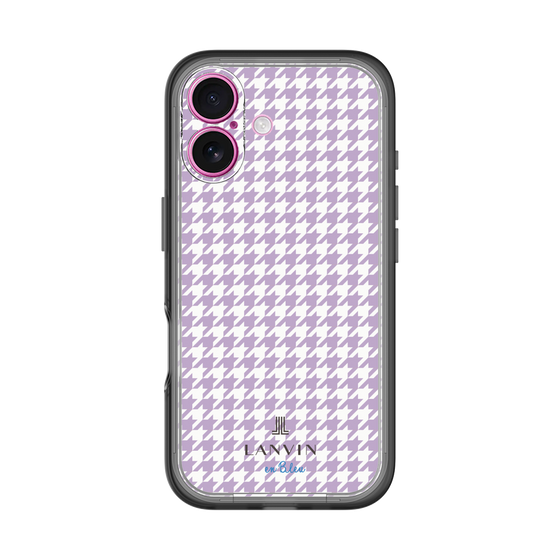 スリムプロテクションプレミアムケース［ Houndstooth Pattern Purple -with LANVIN en Bleu logo ランバン 千鳥格子柄 パープル ］