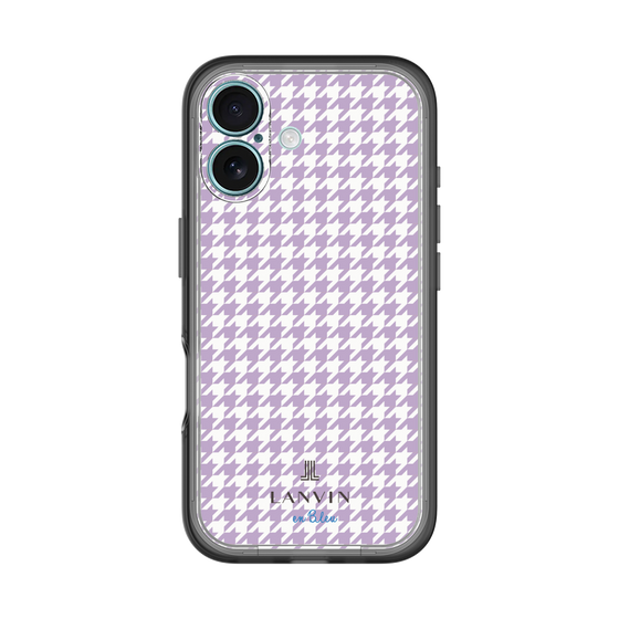 スリムプロテクションプレミアムケース［ Houndstooth Pattern Purple -with LANVIN en Bleu logo ランバン 千鳥格子柄 パープル ］