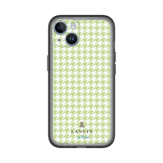 スリムプロテクションプレミアムケース［ Houndstooth Pattern Green with LANVIN en Bleu logo- ランバン 千鳥格子柄 グリーン ］