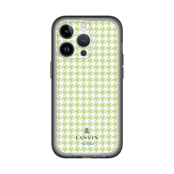 スリムプロテクションプレミアムケース［ Houndstooth Pattern Green with LANVIN en Bleu logo- ランバン 千鳥格子柄 グリーン ］