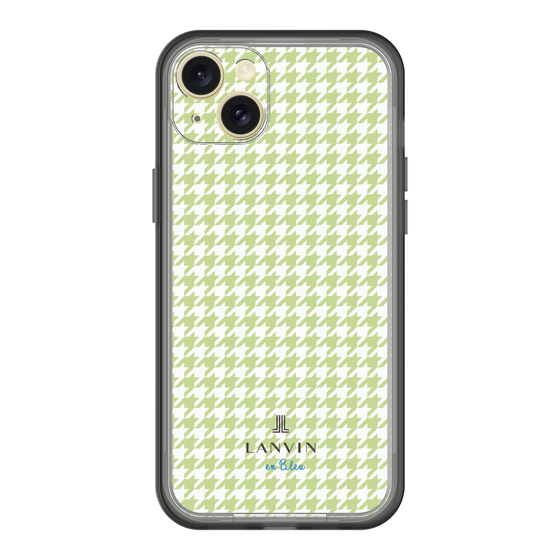 スリムプロテクションプレミアムケース［ Houndstooth Pattern Green with LANVIN en Bleu logo- ランバン 千鳥格子柄 グリーン ］