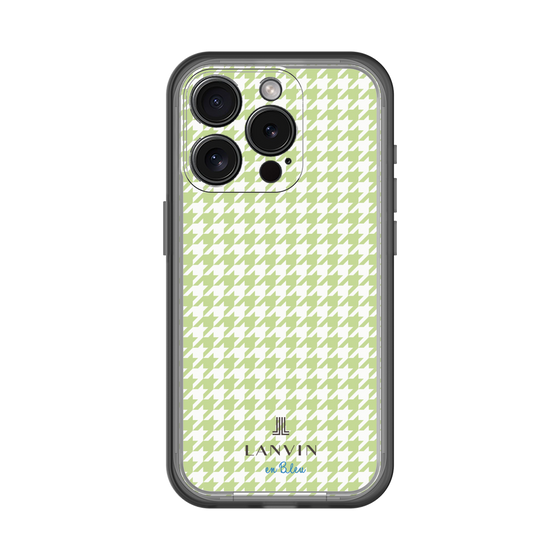スリムプロテクションプレミアムケース［ Houndstooth Pattern Green with LANVIN en Bleu logo- ランバン 千鳥格子柄 グリーン ］