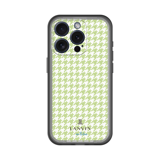 スリムプロテクションプレミアムケース［ Houndstooth Pattern Green with LANVIN en Bleu logo- ランバン 千鳥格子柄 グリーン ］