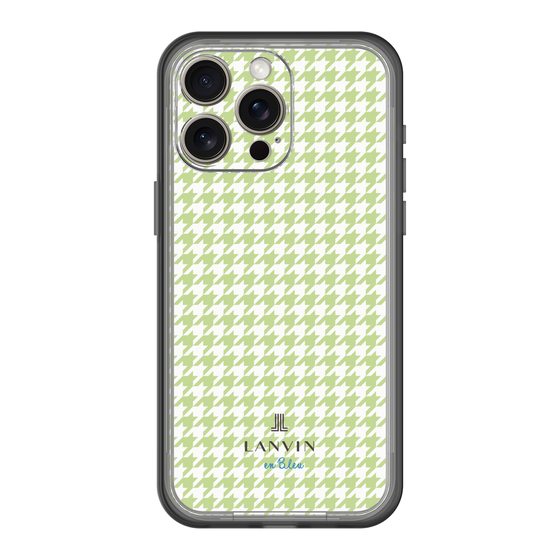 スリムプロテクションプレミアムケース［ Houndstooth Pattern Green with LANVIN en Bleu logo- ランバン 千鳥格子柄 グリーン ］
