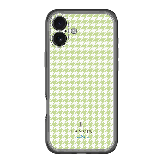 スリムプロテクションプレミアムケース［ Houndstooth Pattern Green with LANVIN en Bleu logo- ランバン 千鳥格子柄 グリーン ］