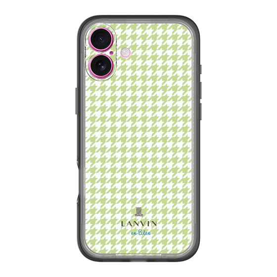 スリムプロテクションプレミアムケース［ Houndstooth Pattern Green with LANVIN en Bleu logo- ランバン 千鳥格子柄 グリーン ］